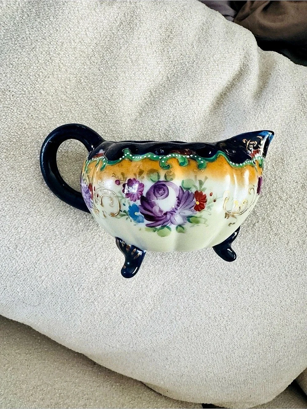 Antique Nippon hand-painted porcelain creamer